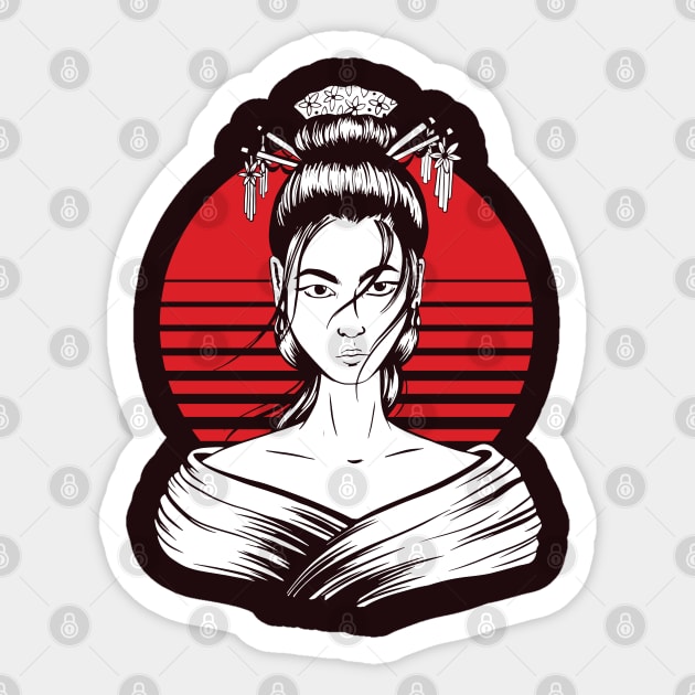 Japanese Geisha Sticker by LR_Collections